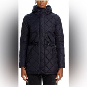 Aqua Black Quilted Puffer Jacket
